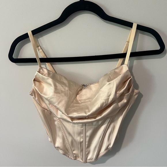 URBAN OUTFITTERS LEXI SATIN COWL CORSET TOP - Picture 3 of 9